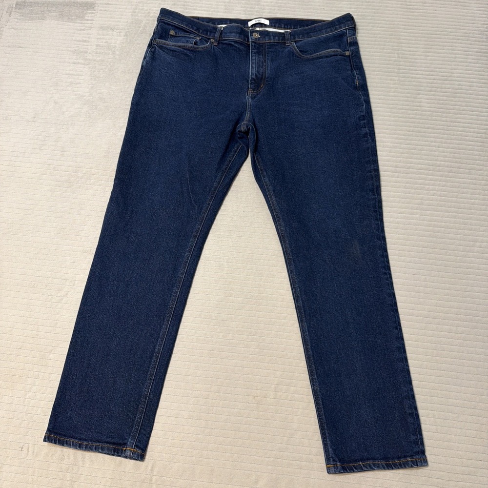 Spoke Jeans Mens 42x32 Blue Build B 12oz Original Five Pocket Dark Wash